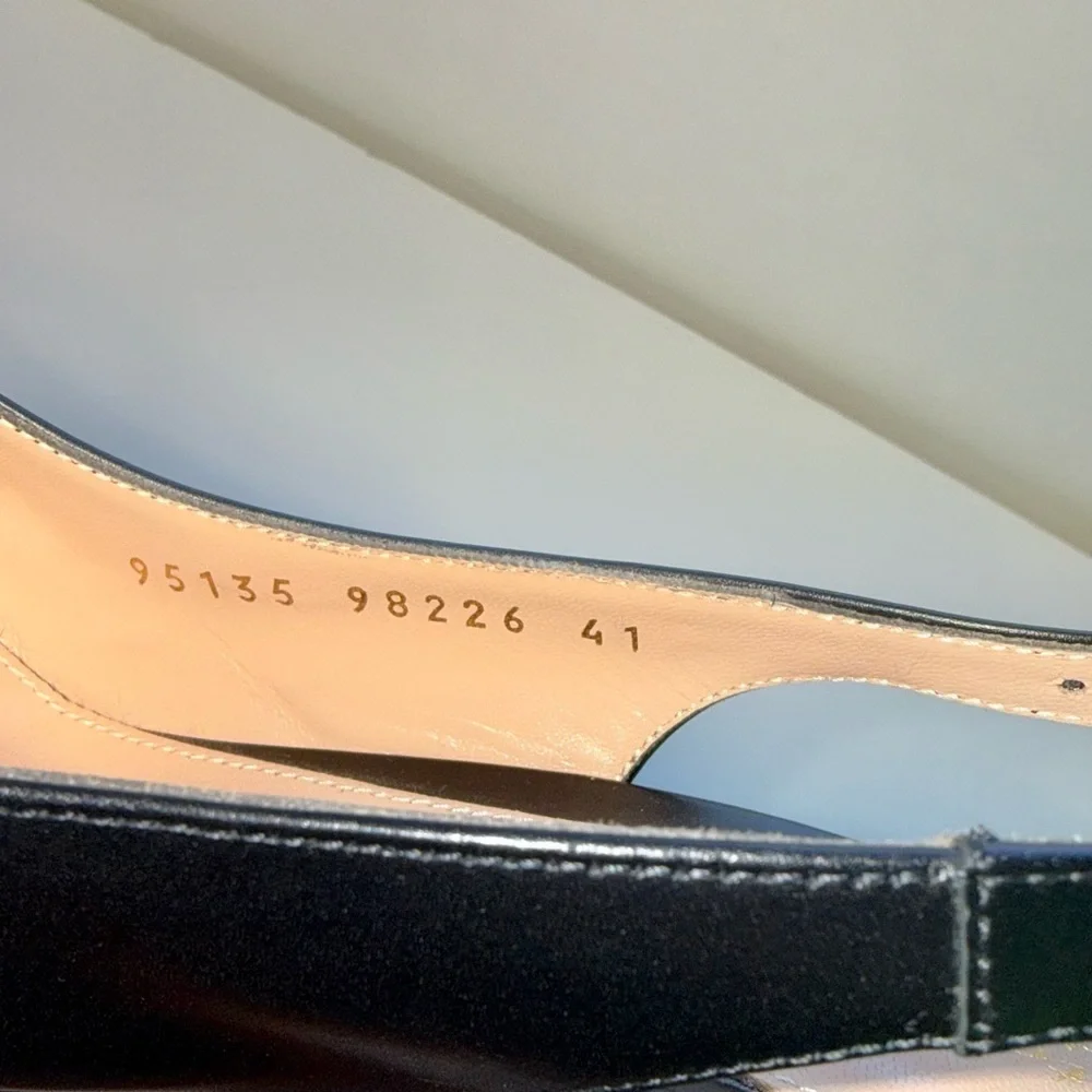 NWOT Gianvito Rossi Black Leather Dasha Platform Slingback Heels 41